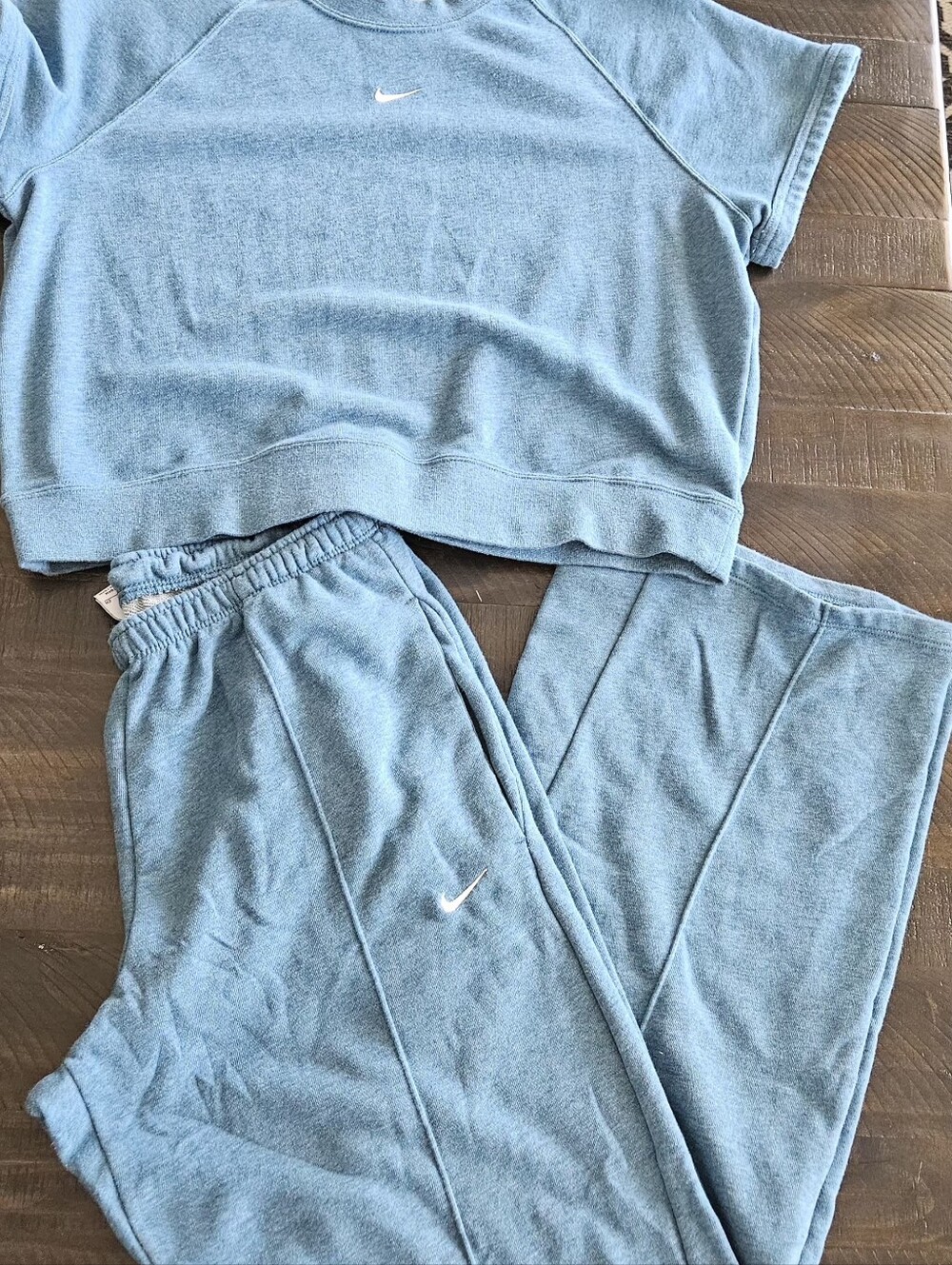 Nike Light Blue Cropped Sweatshirt & Jogger Set